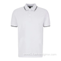 Ribbed Collar Knitted Cotton Polo Shirts